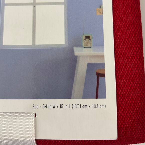 Room Essentials Red 15" Window Valance Set of 2 New - Picture 3 of 5